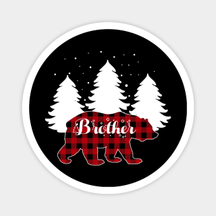 Buffalo Red Plaid Brother Bear Matching Family Christmas Magnet